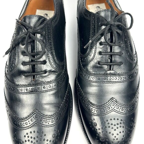 Bally Prestige Parawet Switzerland Leather Cap Toe Oxfords Black Wing Tips Shoes main image 13